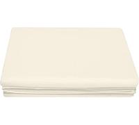 Ocean Nights Luxury Polycotton Flat Sheet Non-Iron Percale Blend Breathable Bed Sheets Single Double King Super King (Cream, Pillowcase Pair Only)