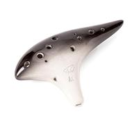“Ocean Notes” 12 Hole Sweet Potato Ocarina Graceful Shape Pottery Ocarina in Alto C (Gradient Black)