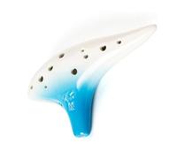 “Ocean Notes” 12 Hole Sweet Potato Ocarina Graceful Shape Pottery Ocarina in Alto C (Gradient Blue)