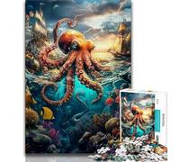 Ocean Octopus 1000 Piece Jigsaw Puzzles for Teenagers,Challenging Game Gifts for Is Ideal As A Gift for The Whole Family (50x75cm)