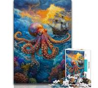 Ocean Octopus 1000 Piece Jigsaw Puzzles for Teenagers Gifts,Educational Game Challenge Toy Wall Decoration Unique Birthday And Xmas Gifts (38x26cm)