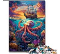 Ocean Octopus Jigsaw Puzzles for Adults 1000 Pieces, Family Activity with Matching Poster And Trivia Sheet for Age 14+ (50x75cm)