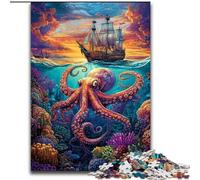 Ocean Octopus Jigsaw Puzzles for Teenagers 1000 Pieces, Educational Toy Funny Family Games Unique Home Decor (26x38cm)