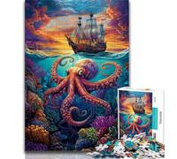 Ocean Octopus Puzzles for Teenagers Teens 1000pc Puzzle,Challenging Family Activity Games DIY Toy for Home Wall Decor Gifts (50x75cm)