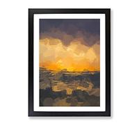Ocean Of Clouds Abstract Art Modern Framed Wall Art Print, Ready to Hang Picture for Living Room Bedroom Home Office Décor, Black A4 (34 x 25 cm)