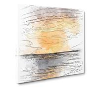 Ocean of Clouds Abstract Sketch Canvas Print | Gallery Wrapped 30mm Frame Wall Art | 20x20 inches | Ready to Hang | Abstract Seascape Picture | Living Room Bedroom Lounge Office