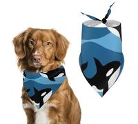 Ocean Orca Killer Whale Dog Bib Adjustable Pet Scarf Soft Triangle Scarf For Puppy Pets Summer