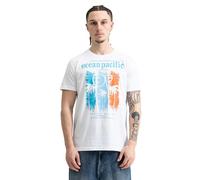 Ocean Pacific Men's Siargao T-Shirt, White/Blue/Orange, XL