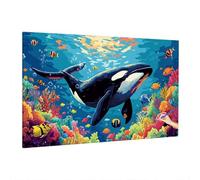 Ocean Paint by Numbers for Adults Beginner, Adult Paint by Numbers Animals, DIY Adult Crafts Canvas Oil Painting Kit, Painting by Number, Autumn Decorations, Home Decor, Gifts for Women 70x30cm B-81