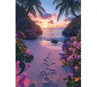 Ocean Paint by Numbers for Adults, Landscape Painting by Numbers DIY Color Oil Painting Hobbies for Adults Women with Acrylic Paint Brush Set for Room Decor, Wall Art, Gifts 32x48 inches -zjn2507WF