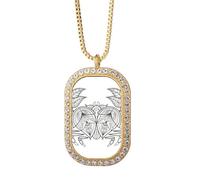 Ocean Paint Run Red Line Art Deco Fashion Necklace Pendant Diamond Crystal Golden Jewelry