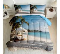Ocean Palm Tree Coverless Duvet Double Reversible