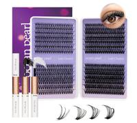 Ocean Pearl Cluster Lashes Kit 560pcs 30+40+60+80D Individual Eyelashes 10-18mm Lash Clusters Kit Natural Eyelash Clusters False Eyelashes Volume Lashes Book with Lash Bond & Seal & Tweezers-30-80D
