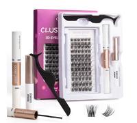 Ocean Pearl Eyelashes Cluster Lashes Individual Lashes 72 Clusters Lash Extension Kit with Super Bond+Seal+Remover+Tweezer for Beginner DIY at Home 10-16mm C/D Curl-OP01
