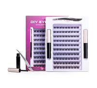 ocean pearl Individual Lashes Cluster 90 Lash Clusters DIY False Eyelashes Reusable Soft Natural Easy Fan Russian Eyelash Extensions Clear Glue 10-16mm C CC D Curl, 1.0 count,Pack of 1