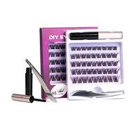 ocean pearl Individual Lashes Cluster Lashes D Curl 45 Clusters DIY False Eyelashes Individual Reusable Soft Natural Easy Fan Russian Lashes Eyelash Extensions Clear Glue Individual Lashes 10-16mm