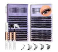 Ocean Pearl Lash Clusters Kit 564 pcs, Eyelashes, spike-effect cluster lashes 60D/80D/100D/150D (10-18 mm) DIY lash extension kit, manga-/anime-inspired Cluster Eyelash Extensions with lash bond+seal