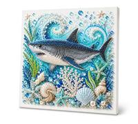 Ocean Pearl Mosaic DIY Kit, Blue Octopus 3D Diamond Painting Bead Craft Set | 8 Marine Patterns Full Tool Pack, Stress-Relief Beginner Coastal Wall Decor Gift for Adults Teens