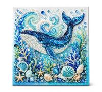 Ocean Pearl Mosaic DIY Kit, Blue Octopus 3D Diamond Painting Bead Craft Set | 8 Marine Patterns Full Tool Pack, Stress-Relief Beginner Coastal Wall Decor Gift for Adults Teens