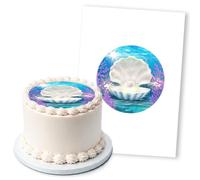 Ocean Pearl Treasure Under The Sea, 1 Icing Sheet 5" Round Cake Topper
