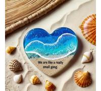 Ocean Pocket Heart, Handmade Natural Sea Glass Ornament, 2025 New Mini Cute Beach-Themed Glass Gifts for Friends and Ocean Lovers Coastal Decor