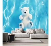 Ocean Polar Bear 3D Photo Wallpaper Non-Woven Minimalist Cute Wall Mural Decoration Poste Premium Wallpaper Wall Art for Living Room Bedroom W300xH210 34f121