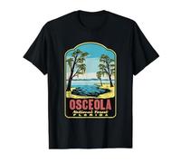 Ocean Pond Osceola National Forest Florida Retro Art Value Graphic T-Shirt, Men, Black, L