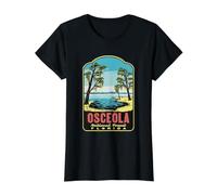 Ocean Pond Osceola National Forest Florida Retro Art Value Graphic T-Shirt, Women, Black, XL