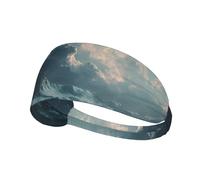 Ocean Print Non-Slip Elastic Running Headband, Sweat Absorbing Stretchy Hair Bands For Gym Yoga, Soft Skin-Friendly Foldable Workout Headband