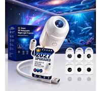 Ocean Projector Galaxy Projector Night Light, 2027 Upgraded 5D Holographic Night Light Projectors, Touch Control, 360° Adjustable, USB Plug & Play LED Projection Lamp for Bedroom, Ceiling