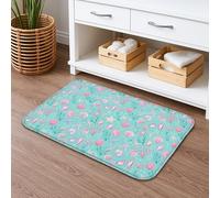 Ocean Quick Dry Bath Mat, Shells and Starfish Absorbent Non Slip Shower Mat, Summer Coastal Flannel Washable Bath Rugs for Bathroom Decorative 16x24 Inch