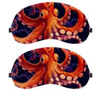 Ocean Red Octopus Print Soft Comfort Eye Blindfold, Light Blocking Sleep Blindfold for Travel Home Office