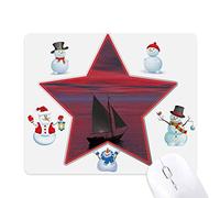 Ocean Red Sky Boat People Picture Christmas Snowman Family Star Mouse Pad