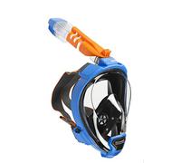 OCEAN REEF - Aria QR+ Maschera Snorkeling Integrale a Rilascio Rapido con Boccaglio - Visione Subacquea a 180 Gradi e Meccanismo Quick Release (S/M, Blue)