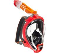 OCEAN REEF - Aria QR+ Maschera Snorkeling Integrale a Rilascio Rapido con Boccaglio - Visione Subacquea a 180 Gradi e Meccanismo Quick Release (S/M, Red)