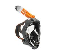 OCEAN REEF - Aria QR+ Maschera Snorkeling Integrale a Rilascio Rapido con Boccaglio - Visione Subacquea a 180 Gradi e Meccanismo Quick Release (L/XL, Black)