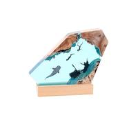 Ocean Resin Night Light, Whale Shark and Divers Night Lamp, Handmade Ocean Diver Whale Night Light, Epoxy Resin Bedside Lamp, Table Lamp for Bedroom