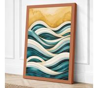 Ocean Rhythm Coastal Canvas Wall Art Print 18x12 Inch (46 x 30 cm)