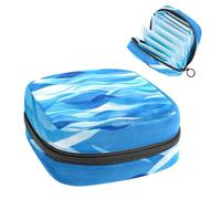 Ocean River Water Underwater Sanitary Napkin Storage Bag, Large Menstrual Cup Pouch with Zipper, Period Pads Bag Store Panty Liners Tampons for Girls Women