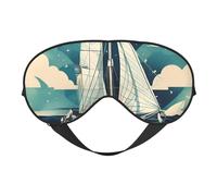 Ocean Sailboat Print Comfortable Eye Mask Full Coverage Lightweight Men Women Outdoor Travel Relaxation
