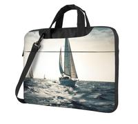 Ocean Sailing Laptop Bag 13-15.6Inch, 360° Protective Laptop Sleeve Case Shockproof Messenger Shoulder Bag Waterproof Computer Case Carrying Cover Briefcases for Men Women