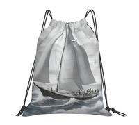 Ocean Sailing Unisex String Backpack Large Swimming Bags Foldable Pe Bag For Climbing Holidays Yoga