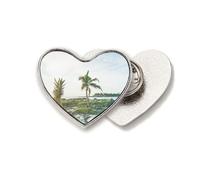 Ocean Sand Beach PineFruit Tree Sea Heart Metal Pin Brooch Clip Love