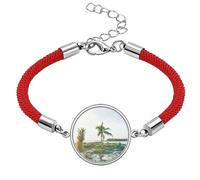 Ocean Sand Beach PineFruit Tree Sea Lucky Red String Bracelet Rope Bracelet Handmade