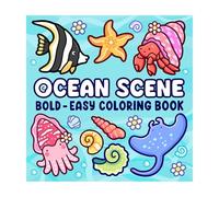 OCEAN SCENE Coloring Book - Adorable Goods and Relaxation Pages in Cozy Spaces | Adults & Teens