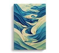 Ocean Sea Abstract Art Vol.1 Canvas Print | Gallery Wrapped 30mm Frame Wall Art | 30x20 inches | Ready to Hang | Abstract Seascape Picture | Living Room Bedroom Lounge Office