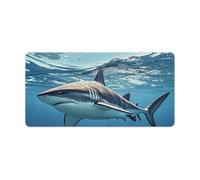 Ocean Sea Animal Shark Gaming Mouse Mat Large Desk Pad 24 X 12 Inches Non-Slip Rubber Extended Computer Mat Desktop Protector Pad with Stitched Edge for Office Home Keyboard