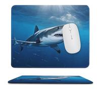 Ocean Sea Animal Shark Stitched Edge Mouse Pad