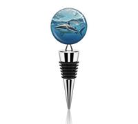 Ocean Sea Animal Shark Wine Stopper Zinc Alloy Beverage Bottle Stopper Reusable Leak Proof Wine Cork Cute Champagne Saver Decorative Bottle Sealer Plug Gift for Men Women
