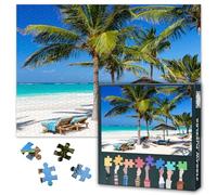 Ocean Sea Beach Puzzles for Adults 1000 Pieces, Perfect Tropical Beach Jigsaw Puzzles, Adult Puzzle for Adults, Educational Fun Games or Toys for Elders Friends 20X27 INCH